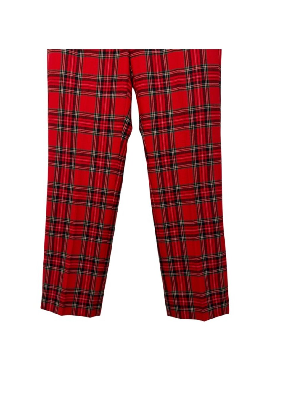 J.Crew Kate Womens Red Plaid Tartan Wool Blend Pants Size 8 Classic Fit Lined - Picture 12 of 14